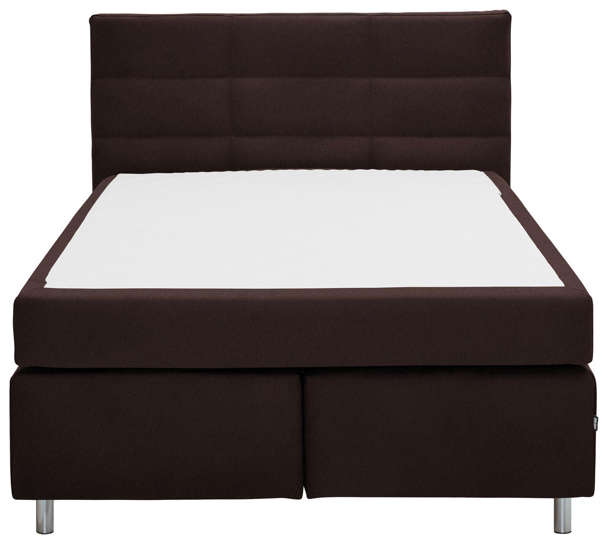 BOXSPRINGBETT 140/200 cm  Dunkelbraun  - Dunkelbraun/Alufarben, Konventionell, Textil/Metall (140/200cm) - Dieter Knoll
