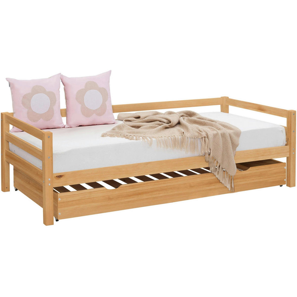 AUSZIEHBETT 90/200 cm  in Naturfarben  - Naturfarben, MODERN, Holz (90/200cm) - MID.YOU