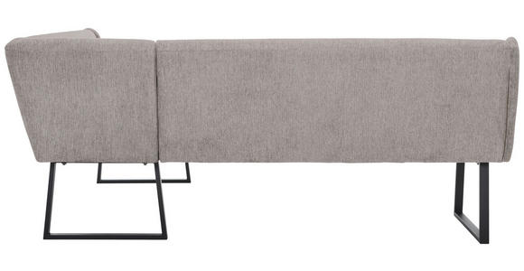 ECKBANK 237/159 cm Webstoff Schwarz, Hellgrau - Hellgrau/Schwarz, Design, Textil/Metall (237/159cm) - Novel