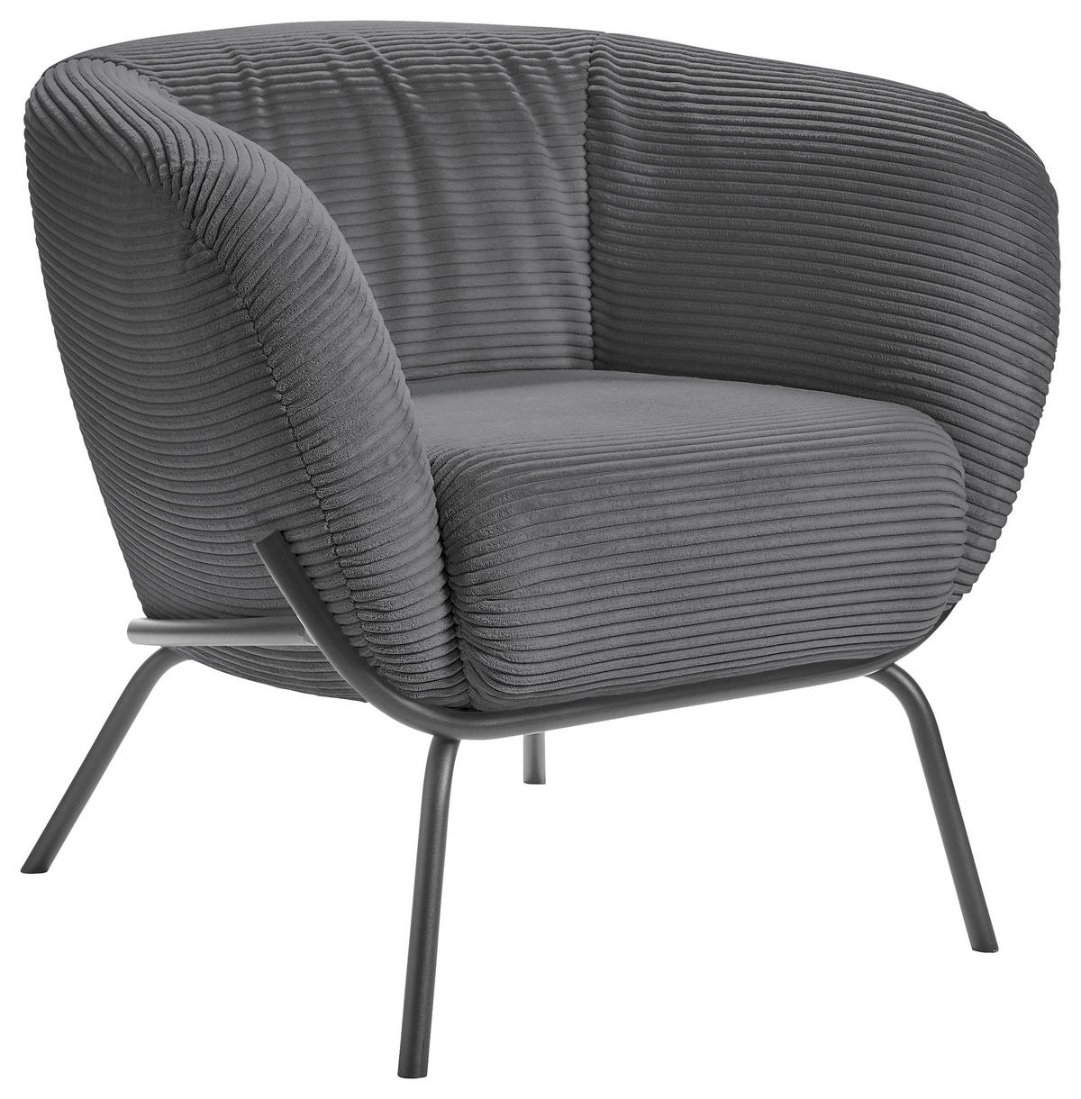 COCKTAILSESSEL Cord Dunkelgrau  - Dunkelgrau, Design, Textil (79/71/74cm) - Lomoco