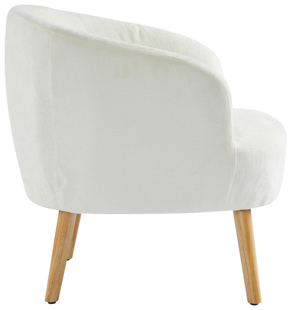 COCKTAILSESSEL Flachgewebe Creme, Ecru    - Ecru/Creme, Design, Holz/Textil (72/71/74cm) - MID.YOU