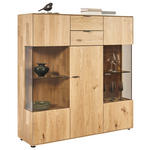 HIGHBOARD Wildeiche  136,9/138,3/37,1 cm  - Wildeiche/Schwarz, Natur, Glas/Holz (136,9/138,3/37,1cm) - Valnatura