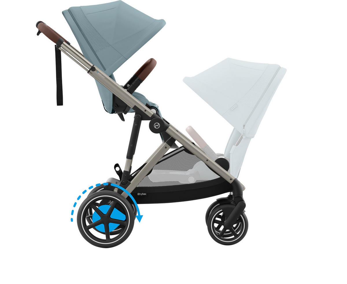 KINDERWAGEN E-GAZELLE S  - Taupe/Hellblau, Basics, Kunststoff/Metall (94.5/66/100cm) - Cybex