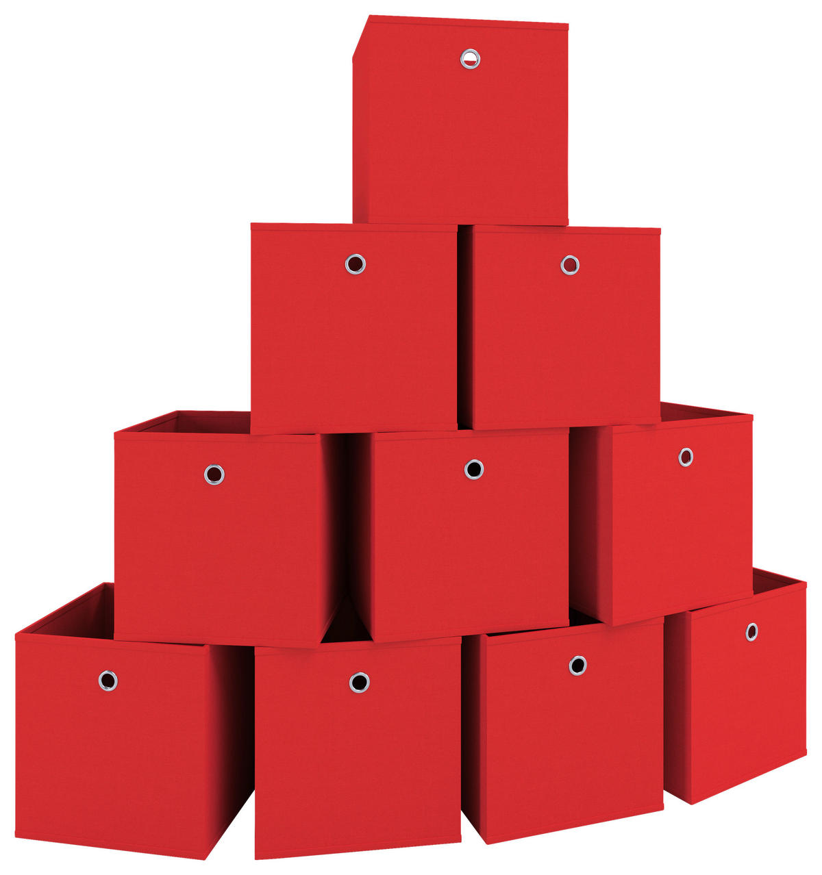 FALTBOX - Rot, MODERN, Textil (27/28/27cm) - MID.YOU