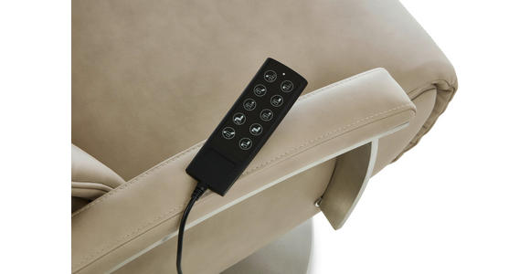 RELAXSESSEL in Leder Beige - Edelstahlfarben/Beige, Design, Leder/Metall (75/117/88cm) - Dieter Knoll