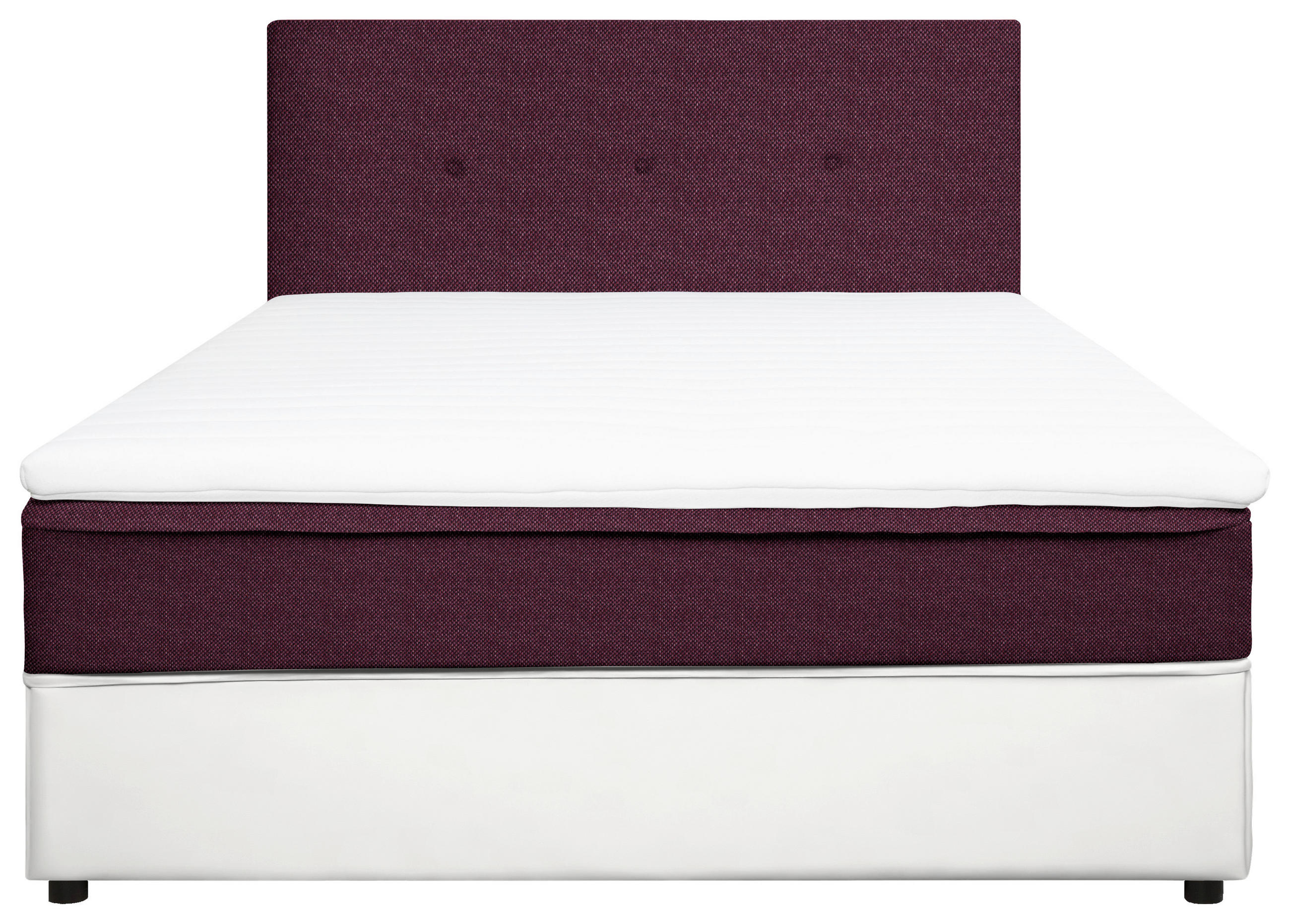 BOX-ÁGY 120/200 cm  fehér, feketeszeder  - fekete/feketeszeder, Konventionell, textil/fa (120/200cm) - Carryhome