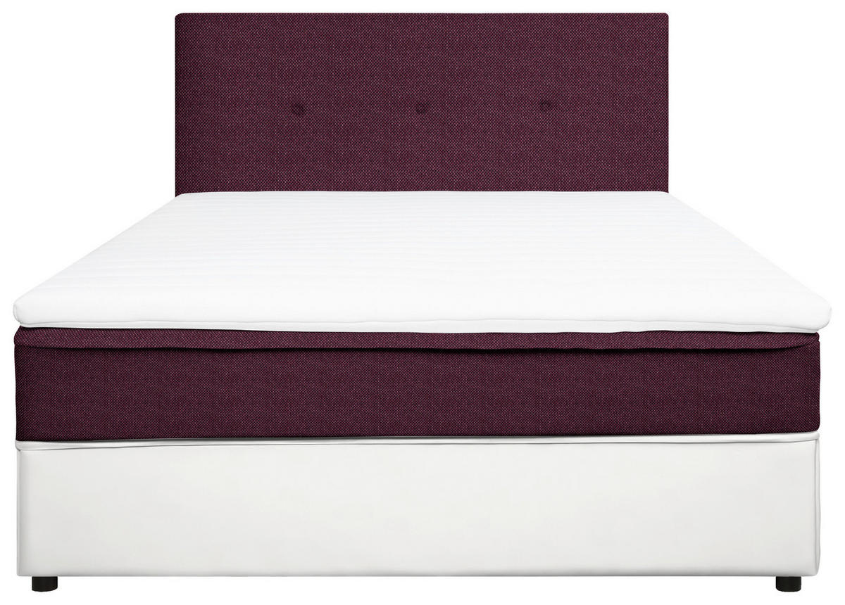 BOX-ÁGY 120/200 cm  fehér, feketeszeder  - fekete/feketeszeder, Konventionell, textil/fa (120/200cm) - Carryhome