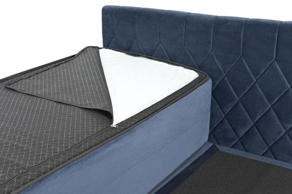 BOX KREVET     tamno plava  - tamno plava/crna, Moderno, drvni materijal/tekstil