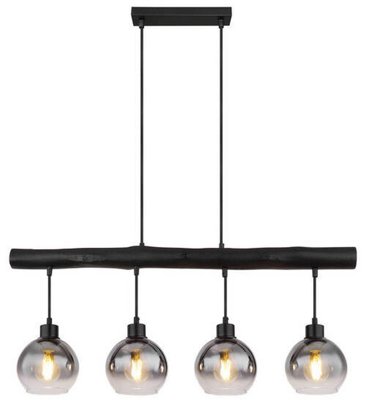 HÄNGLAMPA Moitas 85/15/120 cm  - grå/svart, Design, metall/trä (85/15/120cm) - Globo
