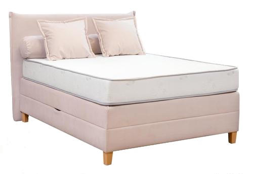 BOXSPRING KREVET 140/200 cm     ružičasta  - boja bukve/ružičasta, Moderno, drvo/tekstil (140/200cm) - Hom`in