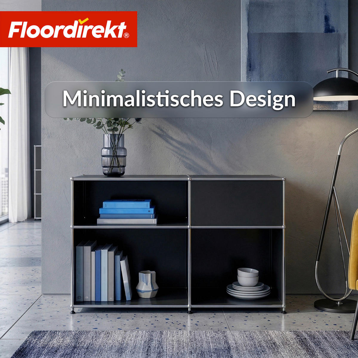 SIDEBOARD Concept Epure MK-030 88/65/40 cm  - Schwarz, Basics, Metall (88/65/40cm) - Floordirekt