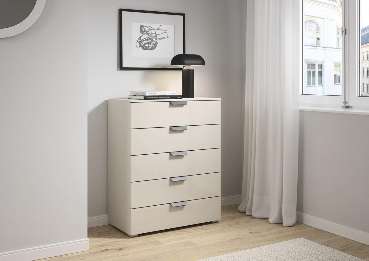 KOMMODE  in 80/100/43 cm  - Champagner/Dunkelgrau, Design, Glas/Holzwerkstoff (80/100/43cm) - Carryhome