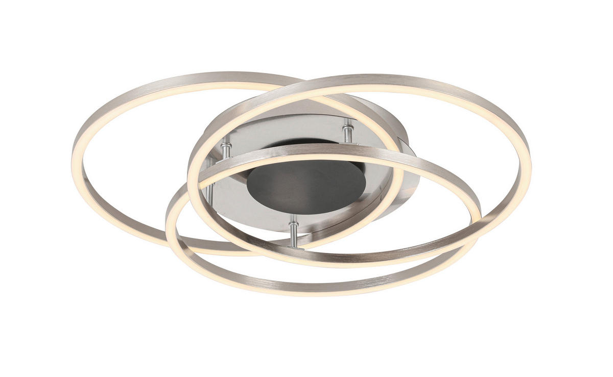 LED MENNYEZETI LÁMPA - fekete/nikkelszínű, Design, műanyag/fém (50/8,5cm) - Novel