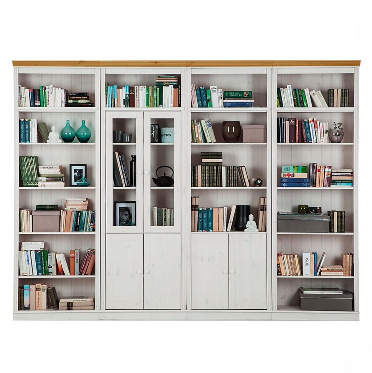 OBÝVACÍ STĚNA, barvy borovice, medová - barvy borovice/medová, Design, dřevo/sklo (296/223/37cm) - Livetastic