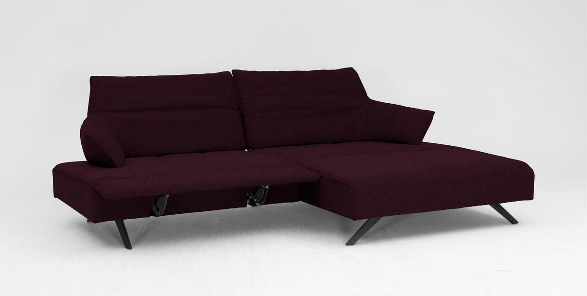 ECKSOFA in Struktur Lila  - Anthrazit/Lila, Design, Textil/Metall (276/165cm) - Himolla