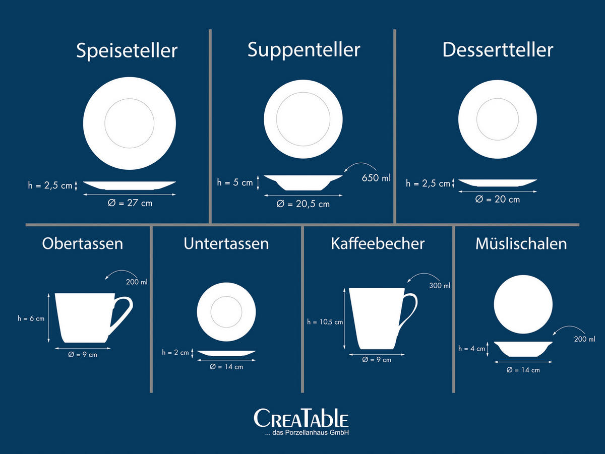 KOMBISERVICE Weiß Base weiß 42-teilig 6 Personen  - Weiß, Basics, Keramik - Creatable