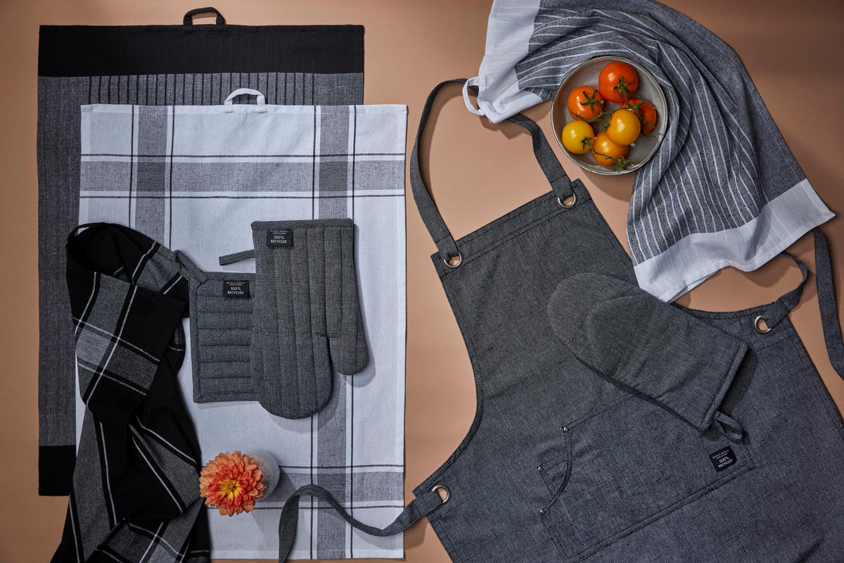 KÖKSHANDDUK SET svart, vit  - vit/svart, Basics, textil (50/70cm)