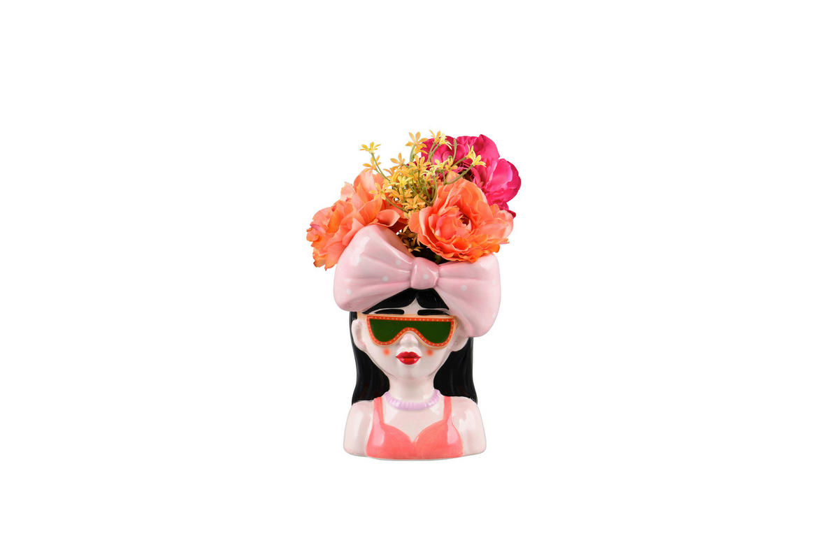 DEKOVASE  - Multicolor, Basics, Keramik (13/19,5/10,5cm) - Milino