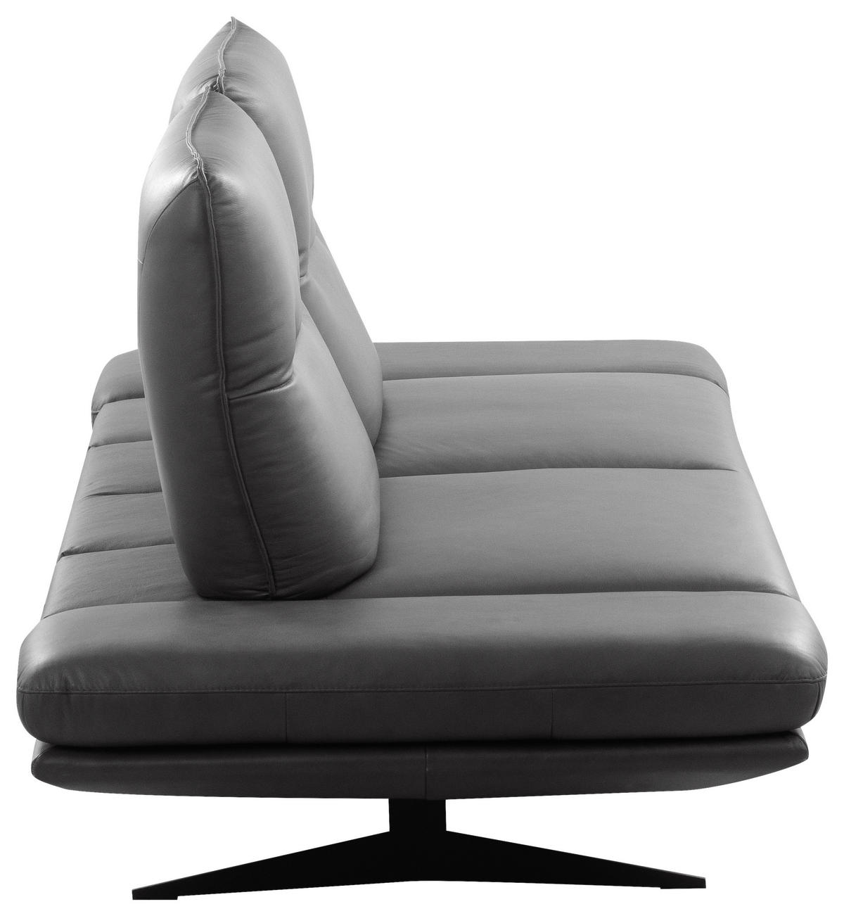 3-SITZER-SOFA 238/95/107 cm  in Echtleder Dunkelgrau   - Dunkelgrau/Schwarz, Design, Leder/Metall (238/95/107cm) - Celina Home