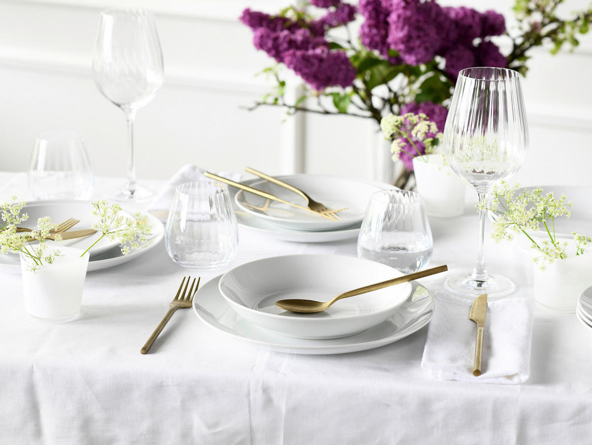 KOMBINOVANÝ SERVIS, 80-dielne, porcelán - biela, Basics, keramika (57/48/35cm)