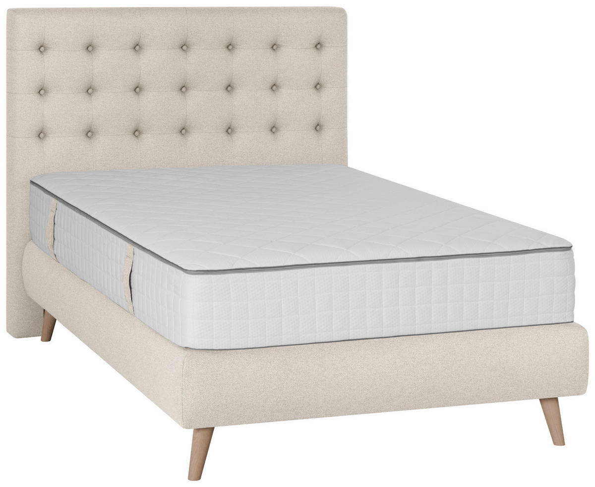 BOXSPRINGBETT 120/200 cm  in Beige  - Beige, Design, Holz/Textil (120/200cm) - Carryhome