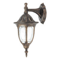 SPOLJNA ZIDNA SVETILJKA MILANO  - boja mesinga/prozirna, Romantično / Seoski, staklo/metal (16.5/37cm)