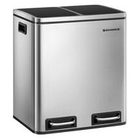 ABFALLSAMMLER 30 L  - Silberfarben/Schwarz, Basics, Kunststoff/Metall (41/47/36cm)
