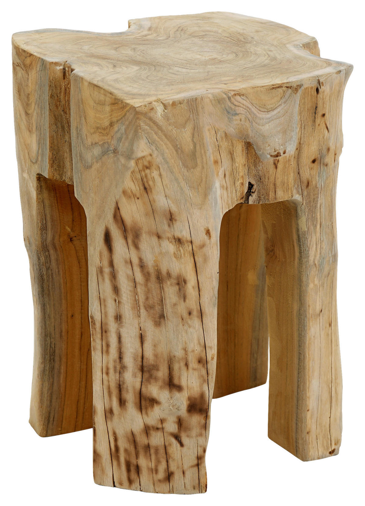 HOCKER Teakholz Naturfarben  - Naturfarben, Natur, Holz (30/40/30cm) - Ambia Garden