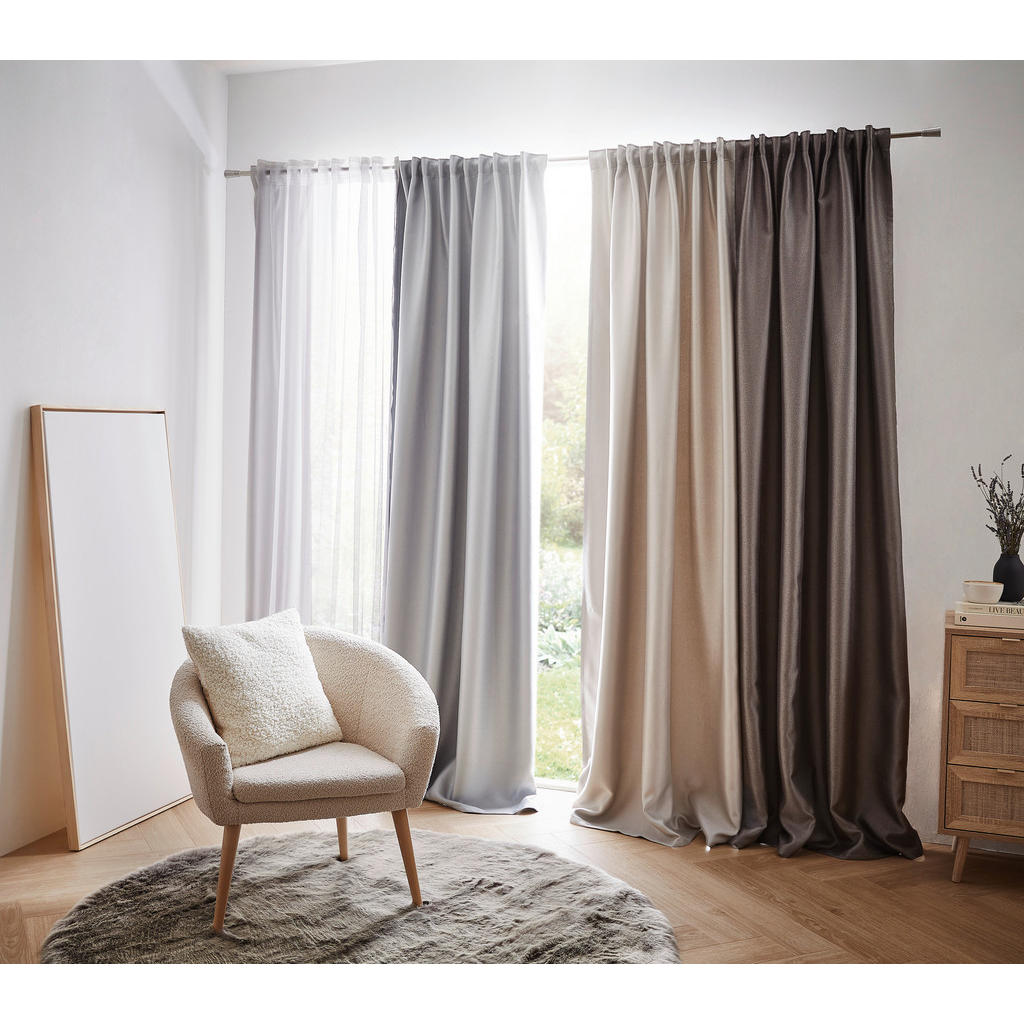 Thumbnail - Dieter Knoll Fertigvorhang Cava, Ecru, Textil, Struktur, 140x245 cm, ISO 9001, Textiles Vertrauen - Oeko-Tex®, Bsci, für...