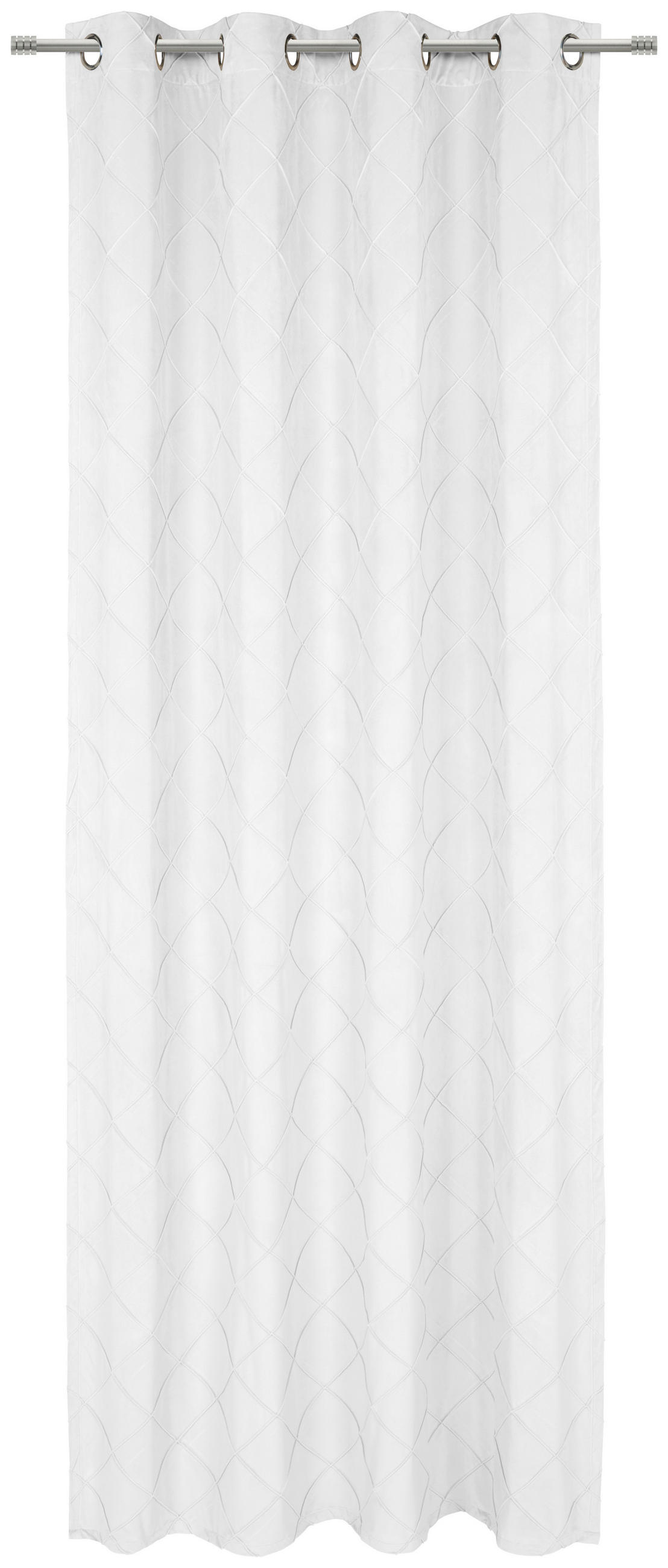 Perdea Cu Inele Tip Capsă opac  - alb, Basics, textil (135/245cm) - Esposa