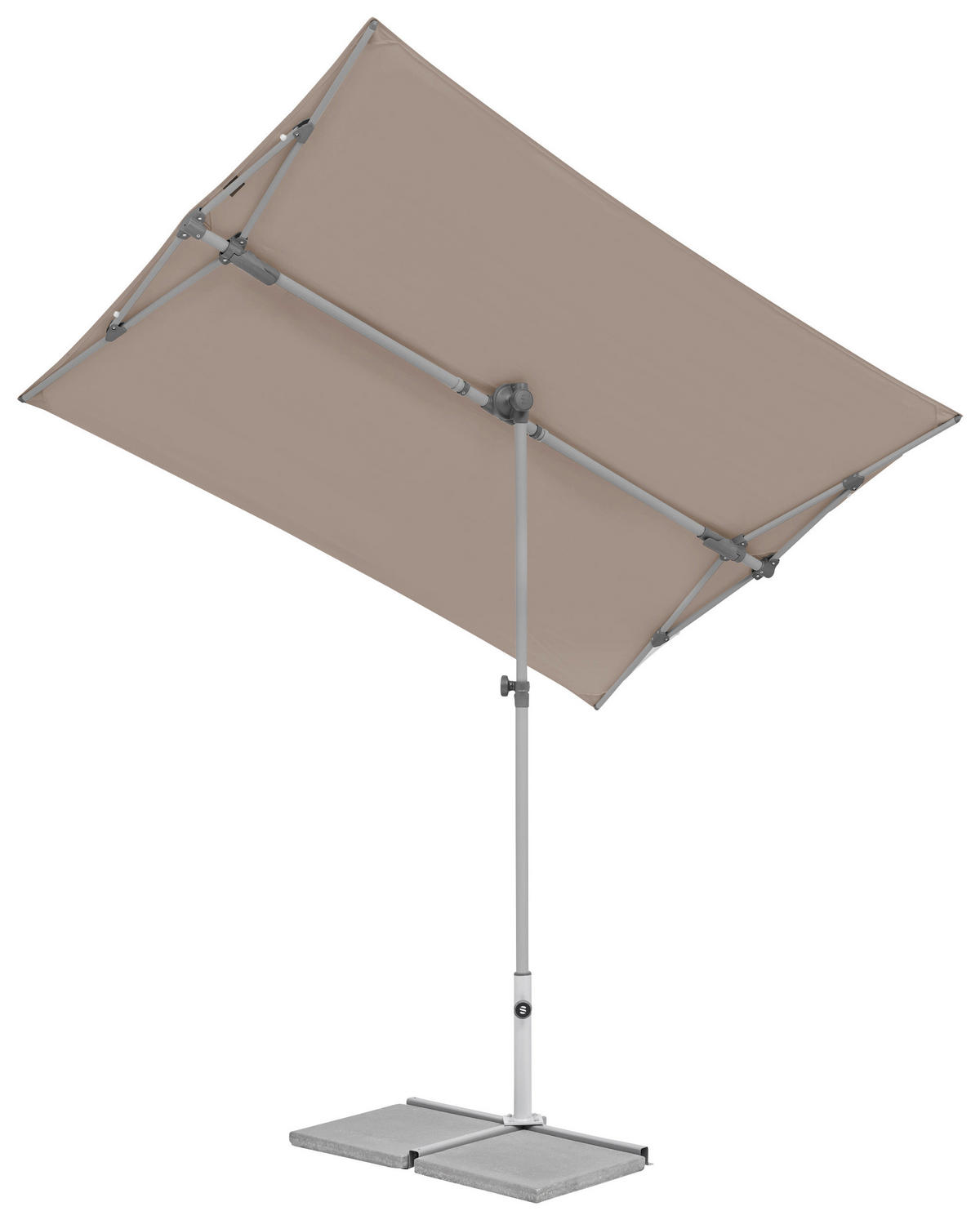 SONNENSCHIRM  - Platinfarben/Taupe, KONVENTIONELL, Metall (195/140cm) - Suncomfort by Glatz