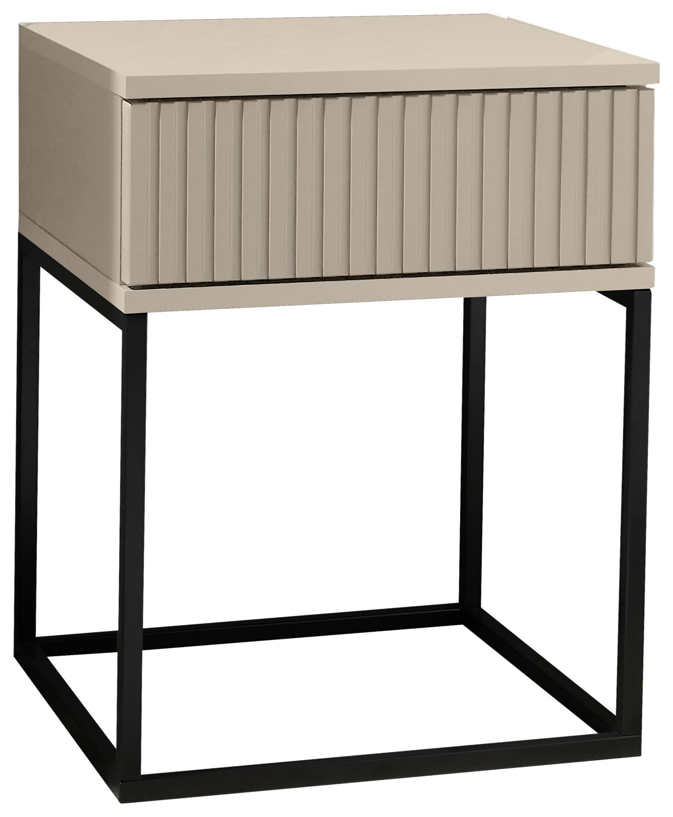 NACHTSCHRANK 40/51,7/38,5 cm  - Kaschmir/Schwarz, MODERN, Holzwerkstoff/Metall (40/51,7/38,5cm) - Livetastic