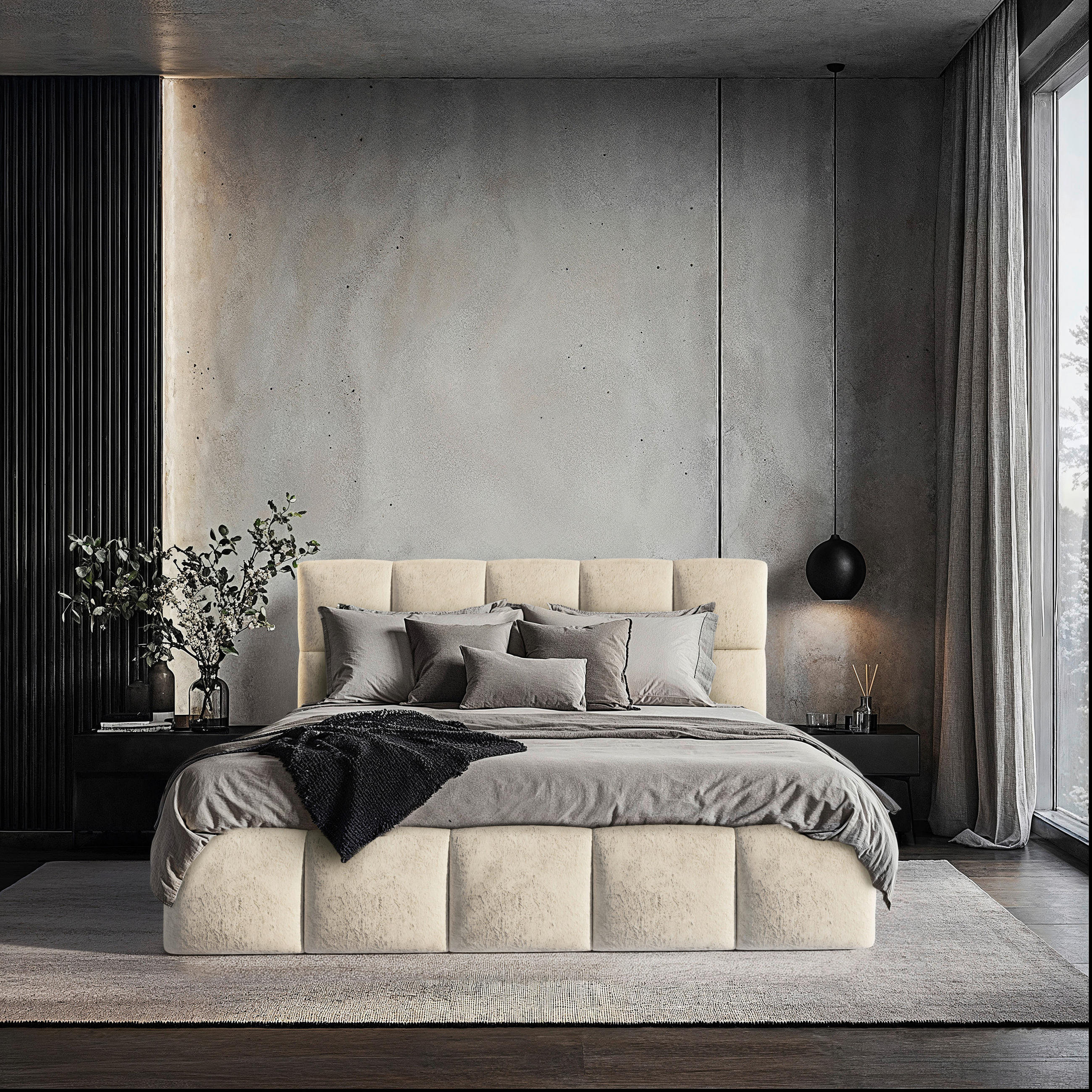 Polsterbett Cherry Mikrofaser 160/200 cm,  in Sandfarben, Lattenrost, Bettkasten,  - Sandfarben/Schwarz, MODERN, Holz/Holzwerkstoff (160/200cm) - MID.YOU