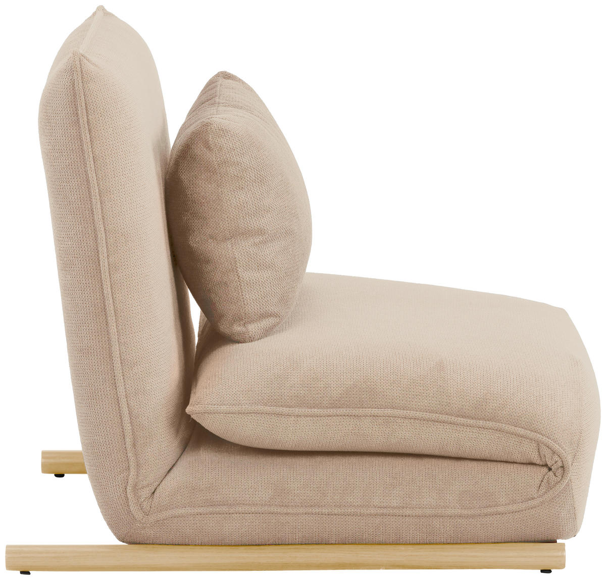 SESSEL in Samt Creme, Nussbaumfarben  - Nussbaumfarben/Creme, Design, Textil/Metall (93/97/80cm) - MID.YOU