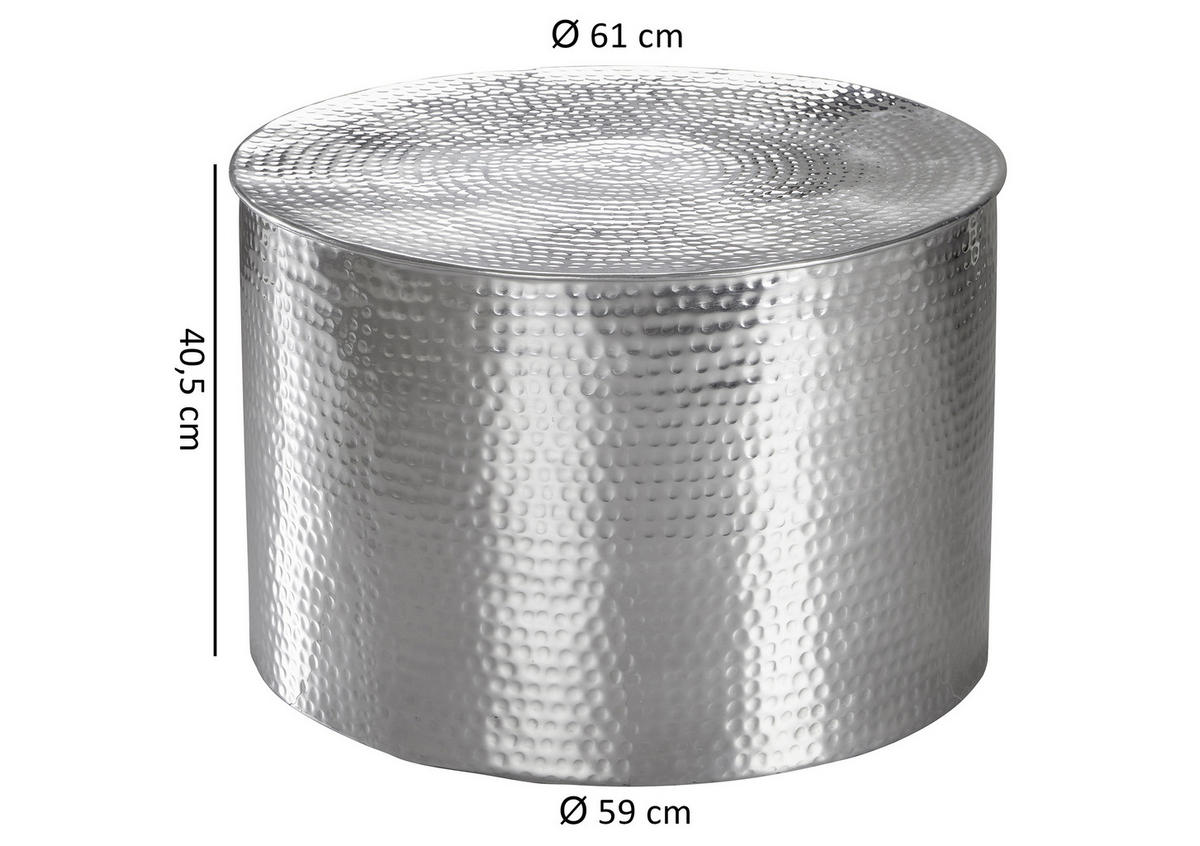 DOHÁNYZÓASZTAL fém 61/61/40,5 cm   - ezüst, Lifestyle, fém (61/61/40,5cm) - MID.YOU