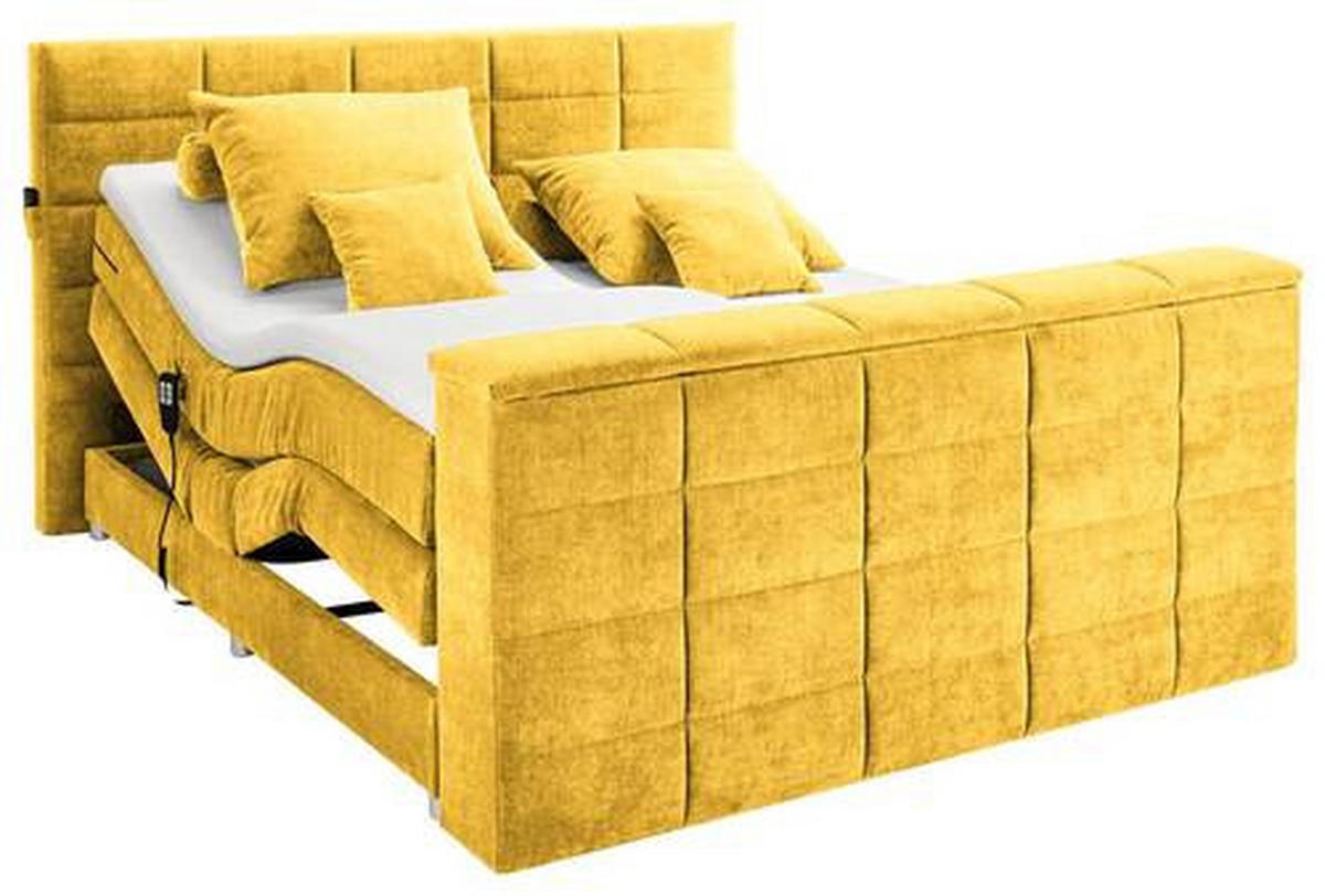 BOXSPRING-ÁGY 180/200 cm  sárga  - sárga, Konventionell, textil (180/200cm) - Carryhome