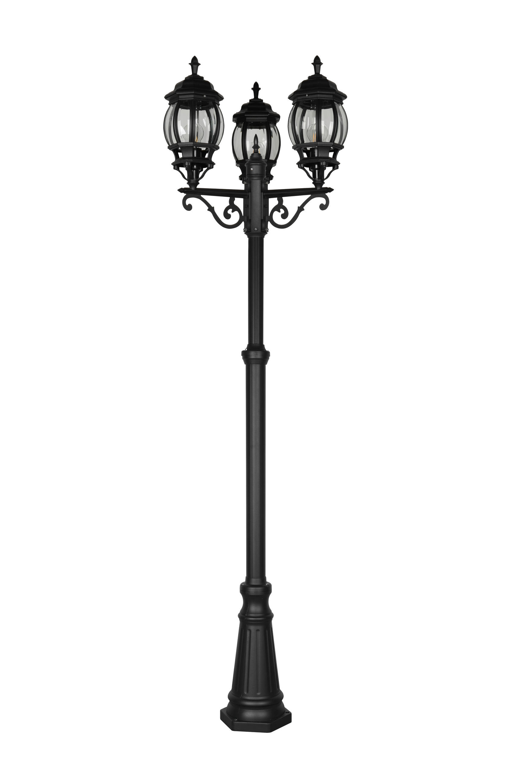 VÄGLAMPA - klar/svart, Klassisk, metall/glas (57/240cm) - Trio Leuchten