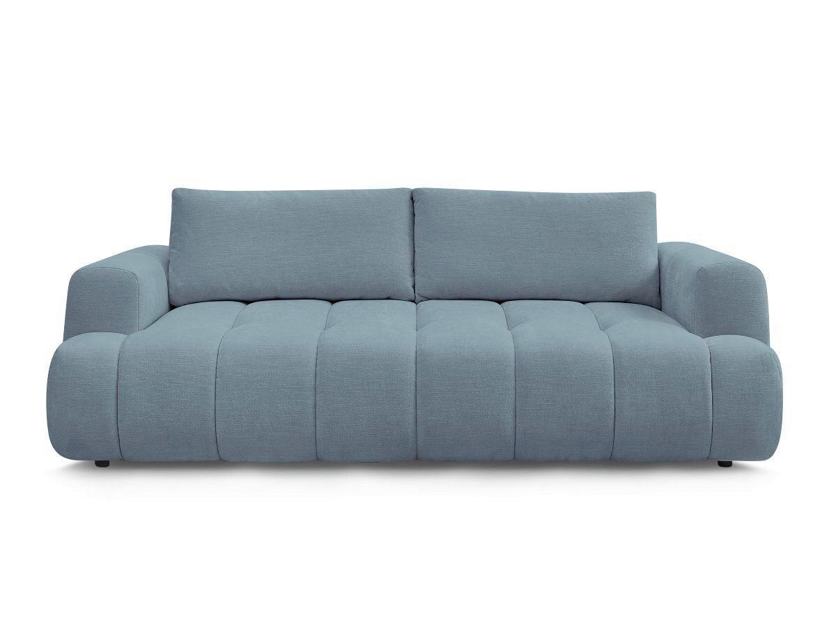 SCHLAFSOFA FUJI Leinenoptik Hellblau  inkl.  - Schwarz/Hellblau, MODERN, Kunststoff/Textil (251/113/88cm)