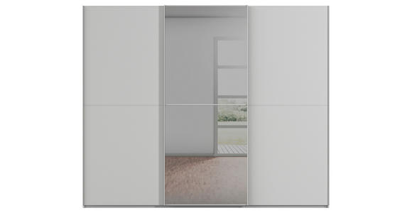 SCHWEBETÜRENSCHRANK 301/223/68 cm 3-türig Grau - Grau, KONVENTIONELL, Glas/Holzwerkstoff (301/223/68cm) - Novel