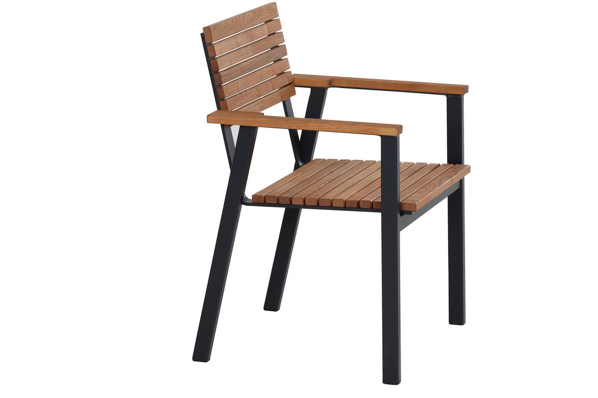 STAPELSESSEL Robinie Aluminium Robinienfarben  - Anthrazit/Robinienfarben, KONVENTIONELL, Holz/Metall (60/83/58,5cm) - Siena Garden