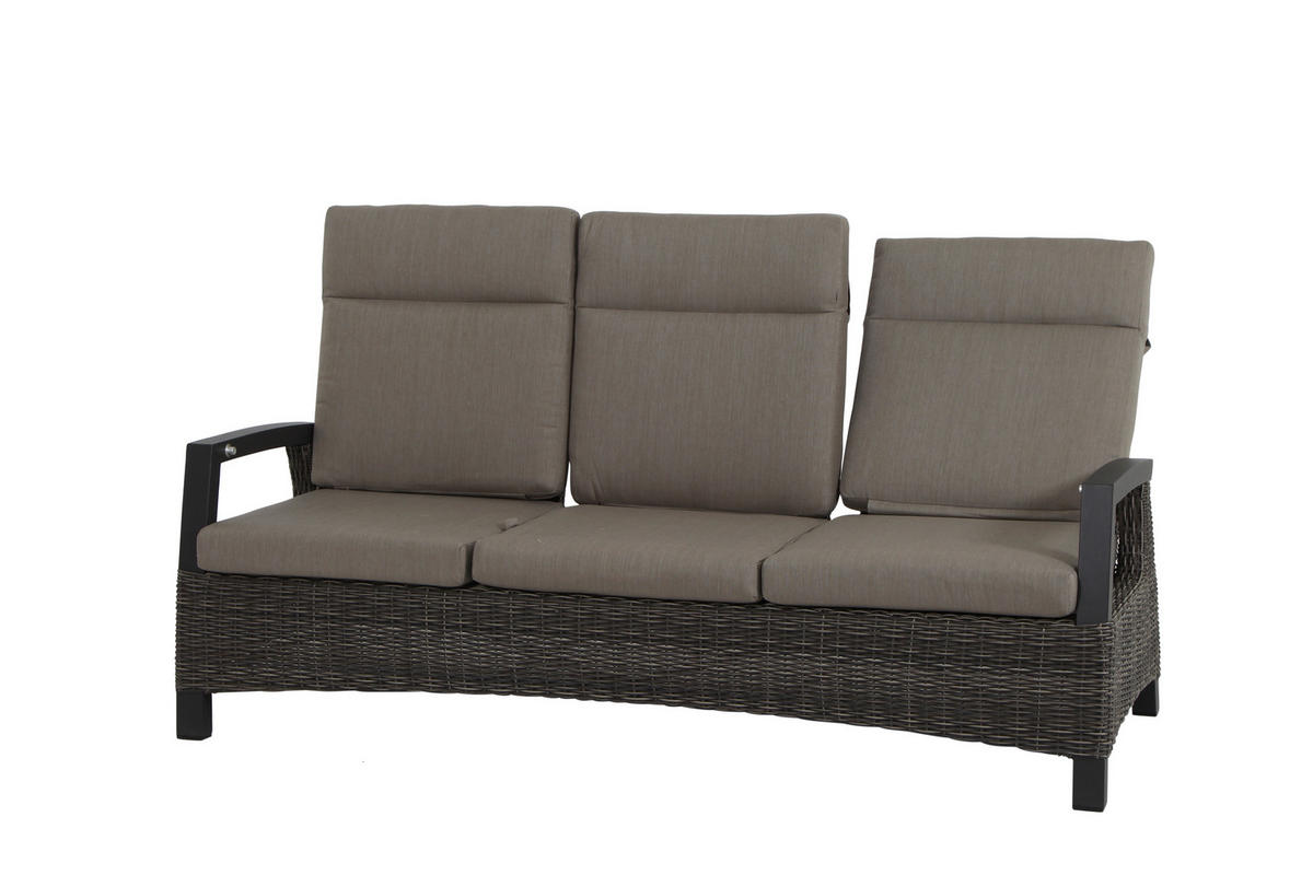 LOUNGEGARNITUR 4-teilig   72/206/103 cm Aluminium  - Grau, Basics, Keramik/Kunststoff (72/206/103cm) - Siena Garden