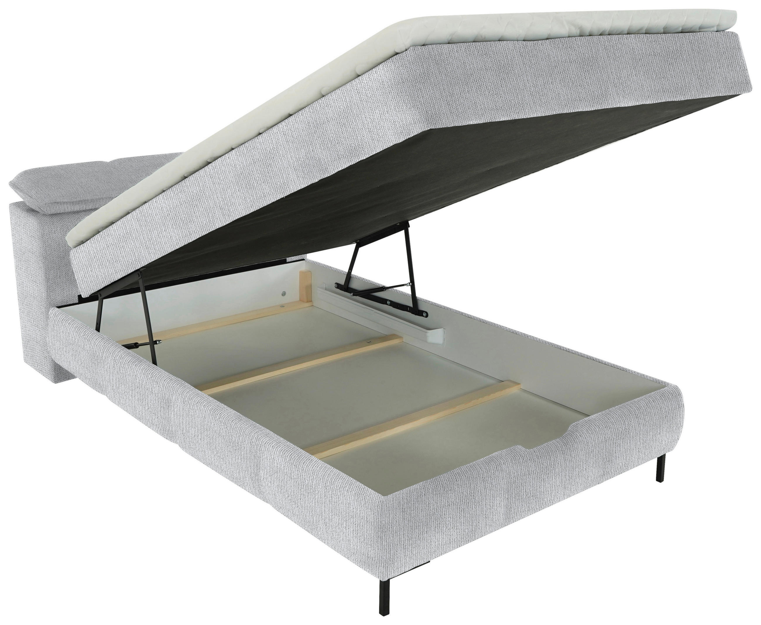 BOXBETT 120/200 cm  in Silberfarben  - Silberfarben/Schwarz, Konventionell, Holz/Holzwerkstoff (120/200cm) - Xora