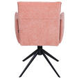 ARMLEHNSTUHL in Eisen Chenille - Schwarz/Rosa, Design, Textil/Metall (57/89/67cm) - Valnatura