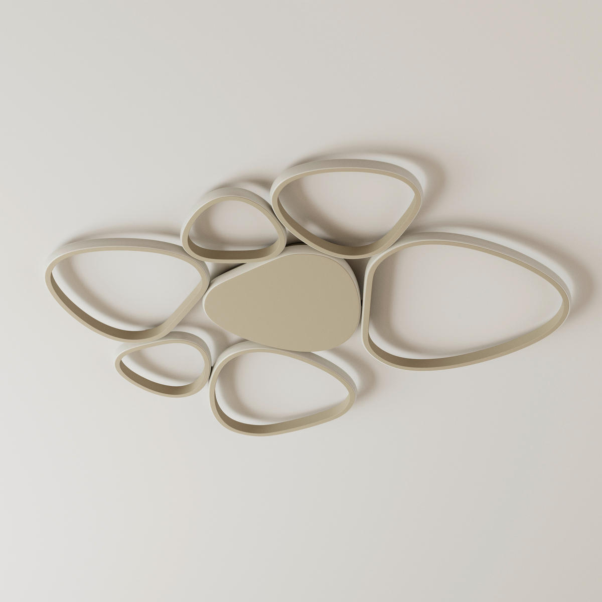 LED-DECKENLEUCHTE Acrux 89,5/79/4 cm  - Sandfarben, Design, Kunststoff/Metall (89,5/79/4cm) - Novel