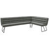 ECKBANK 284/184 cm Flachgewebe Grau, Schwarz   - Schwarz/Grau, Design, Textil/Metall (284/184cm) - Dieter Knoll