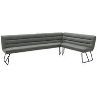 ECKBANK 284/184 cm Flachgewebe Grau, Schwarz   - Schwarz/Grau, Design, Textil/Metall (284/184cm) - Dieter Knoll