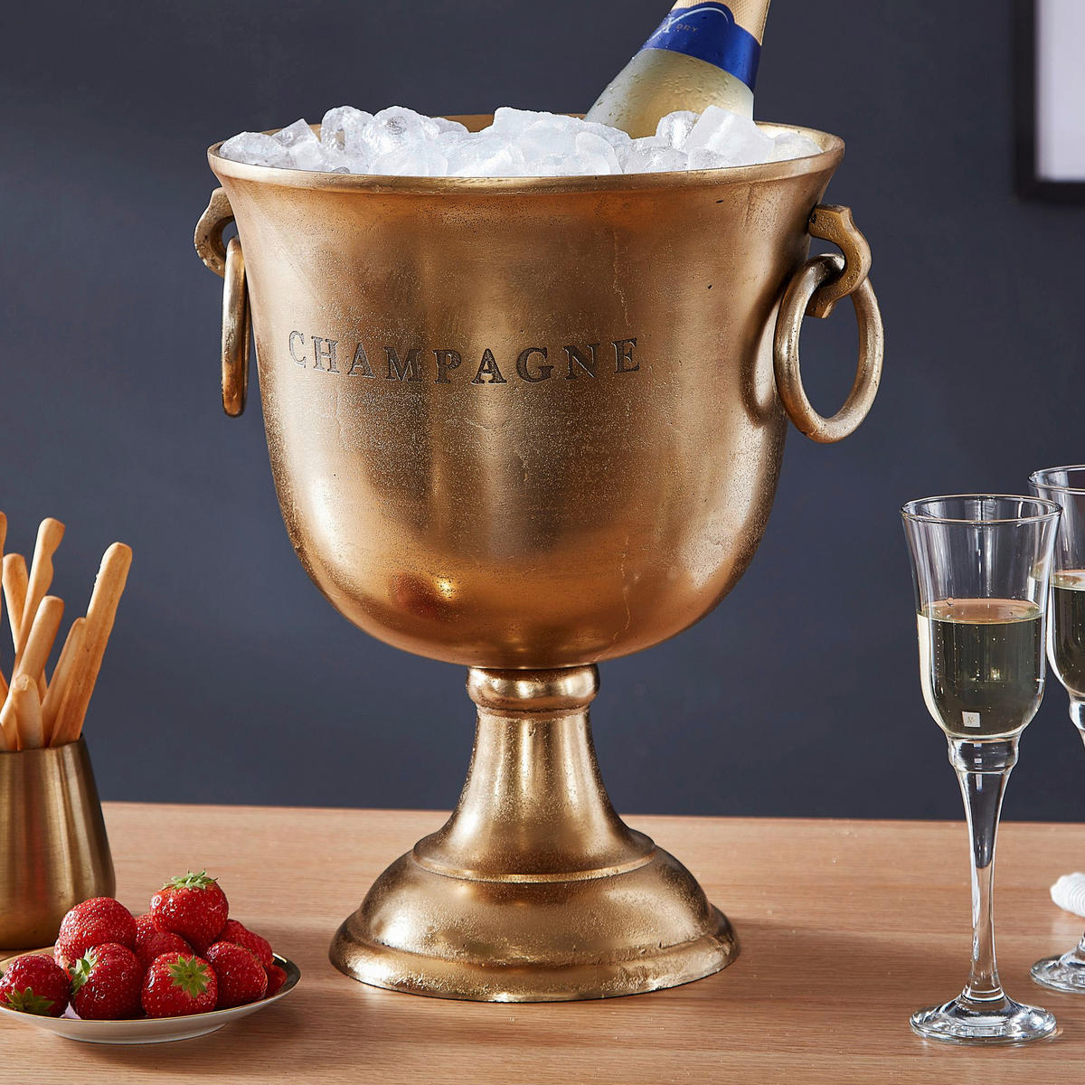 CHAMPAGNEKYLARE - guldfärgad, Modern, metall (28,5/37,5/28,5cm) - MID.YOU
