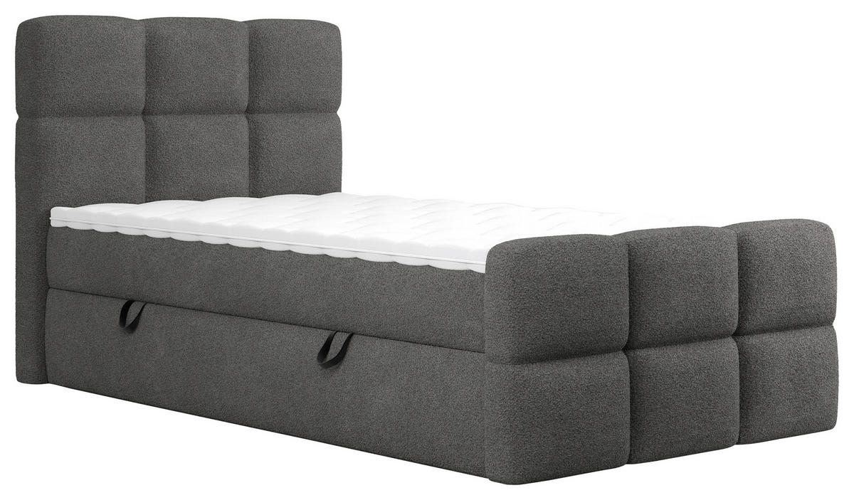 BOXBETT 120/200 cm  in Dunkelgrau  - Dunkelgrau/Schwarz, Design, Holzwerkstoff/Kunststoff (120/200cm) - Xora