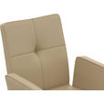 ARMLEHNSTUHL  Lederauswahl  Echtleder  - Beige/Schwarz, Design, Leder/Metall (65/91/58cm) - Moderano