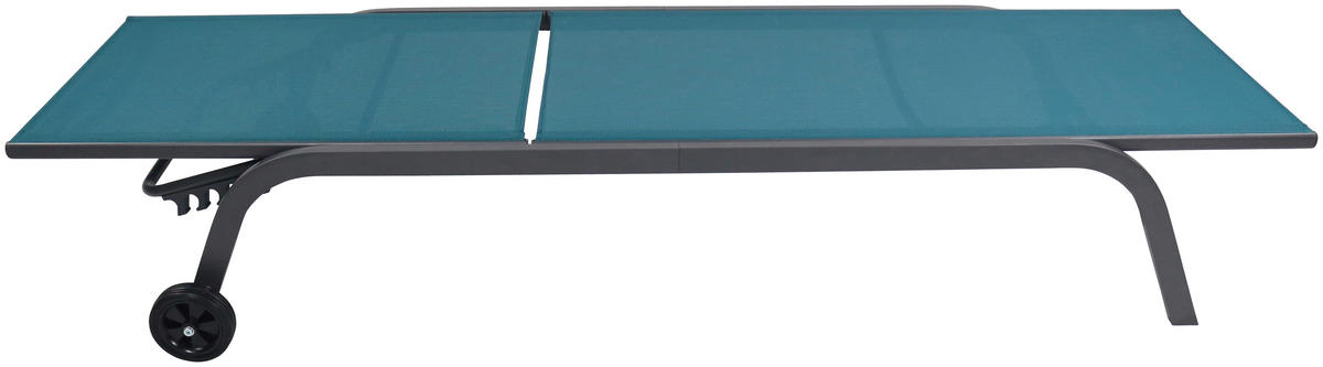 GARTENLIEGE 32/58/192 cm  - Blau, MODERN, Kunststoff/Textil (32/58/192cm) - Ambia Garden